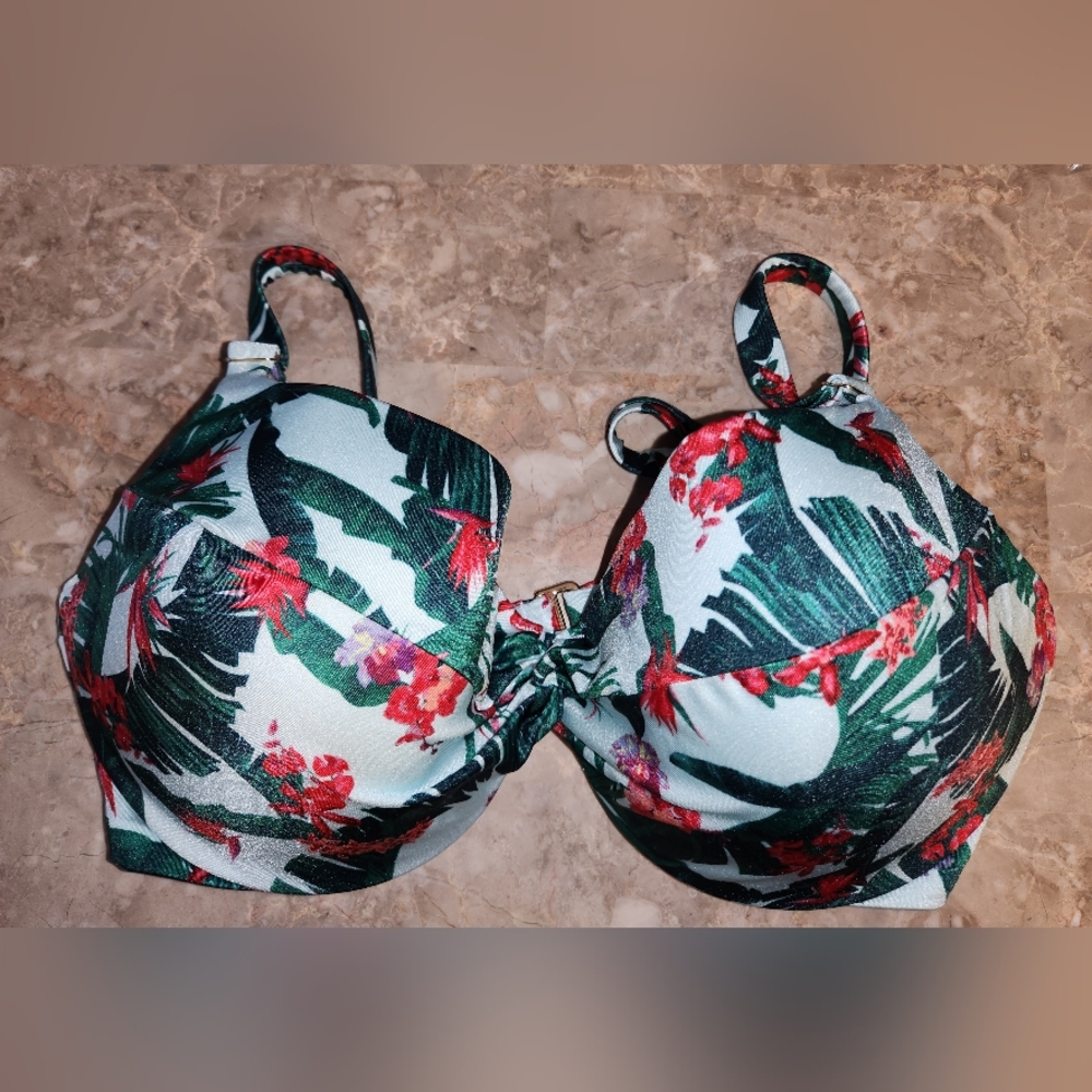 34B 34C 34DD VS Swim Removable Push Up Bikini Top Tropical Island Getaway - Picture 2 of 5